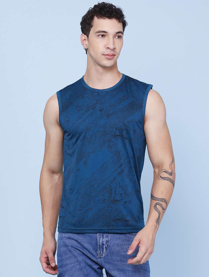 men printed sleeveless vest - 22434365 -  Standard Image - 2