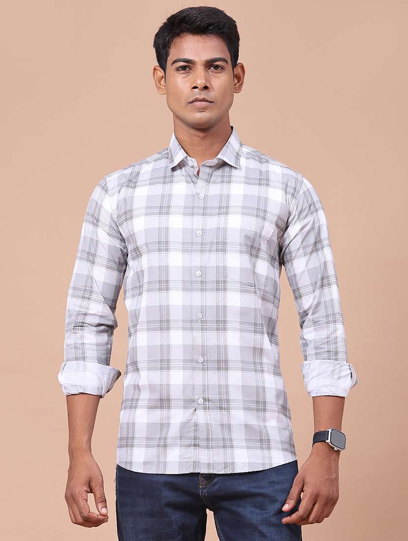 Men Checkered Long Sleeves Casual Shirt - 22434397 -  Standard Image - 2