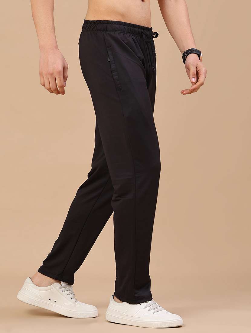 men solid mid rise full length track pant - 22434414 -  Standard Image - 2