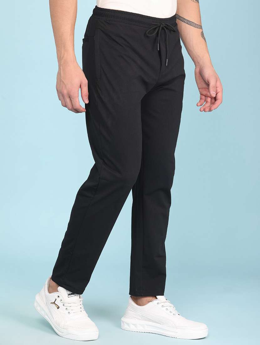men solid mid rise full length track pant - 22434416 -  Standard Image - 2