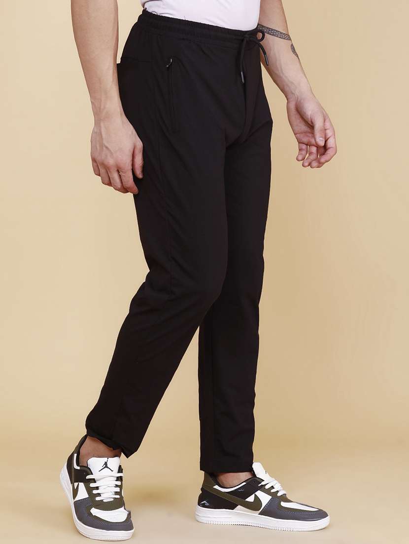 men solid mid rise full length track pant - 22434420 -  Standard Image - 2