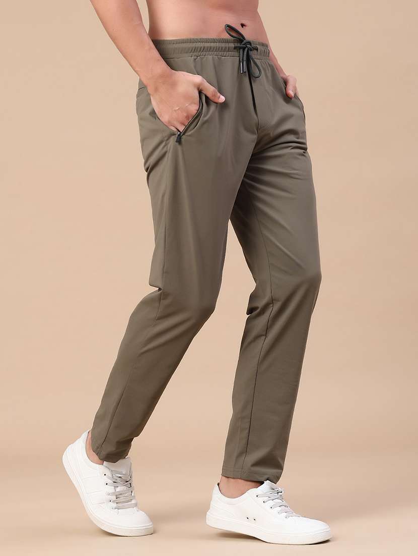 men solid mid rise full length track pant - 22434421 -  Standard Image - 2