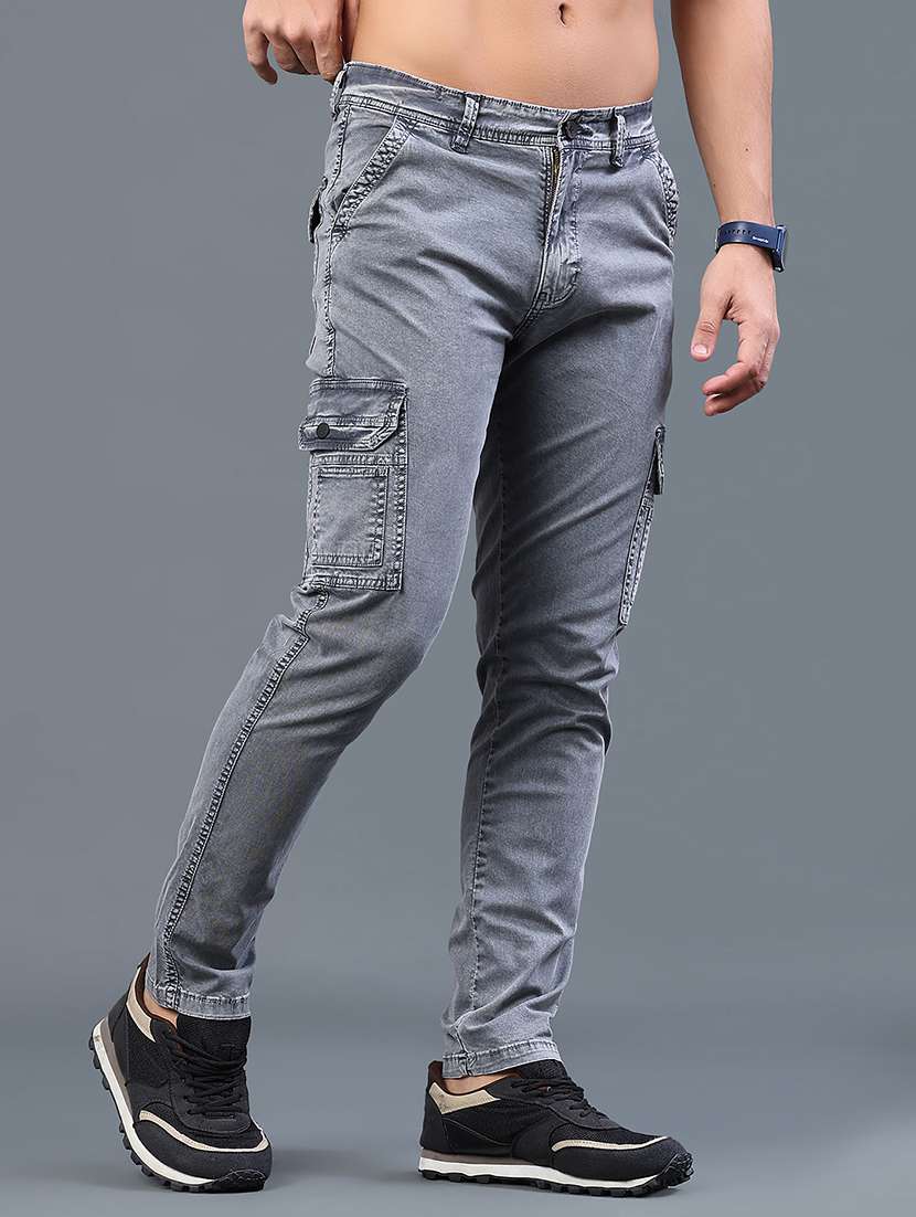 men solid mid rise regular fit cargo pant - 22434428 -  Standard Image - 2