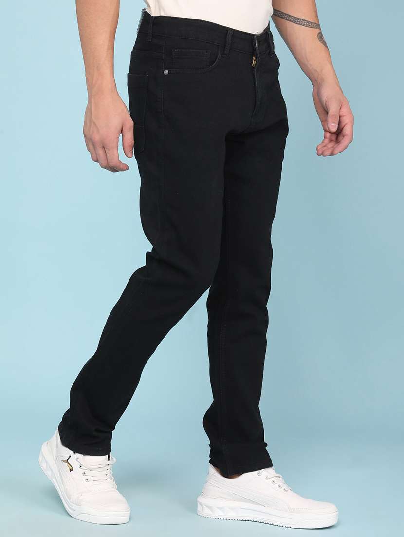 men plain mid rise full length slim fit jeans - 22434431 -  Standard Image - 2