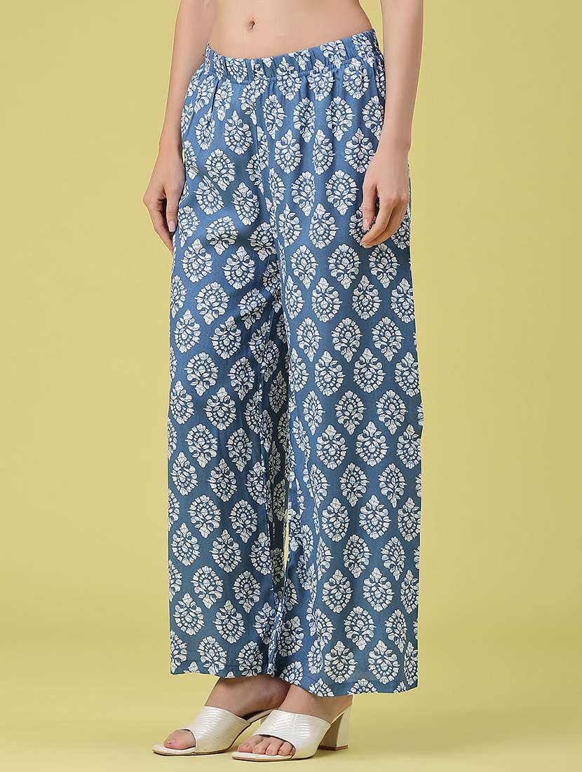 women printed mid rise relaxed fit palazzo - 22434474 -  Standard Image - 2