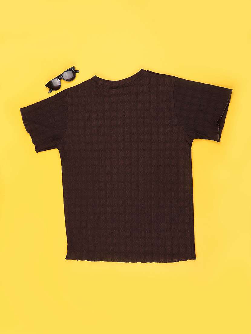 girls self design round neck short sleeves tee - 22434484 -  Standard Image - 2
