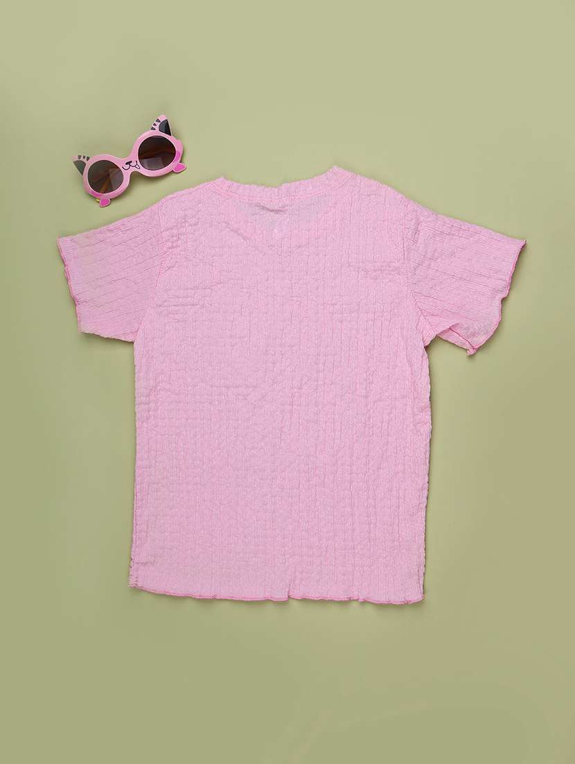 girls self design round neck short sleeves tee - 22434487 -  Standard Image - 2