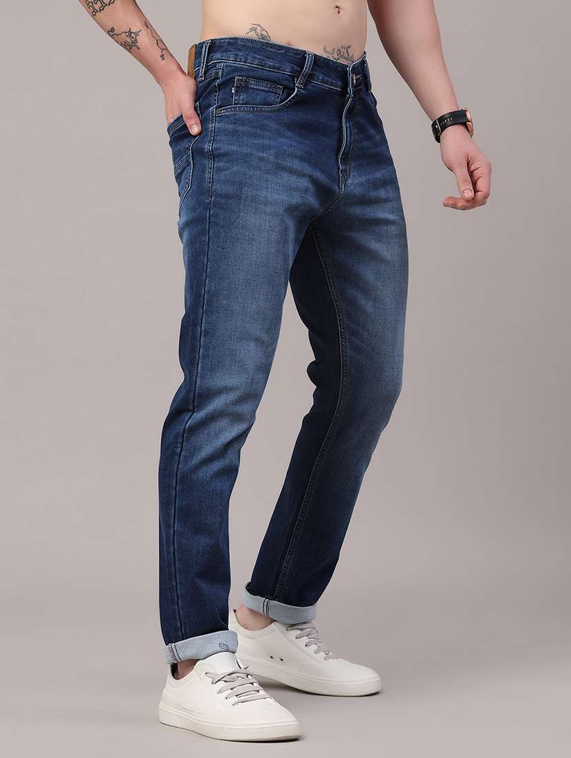 men washed mid rise full length slim fit jeans - 22434708 -  Standard Image - 2