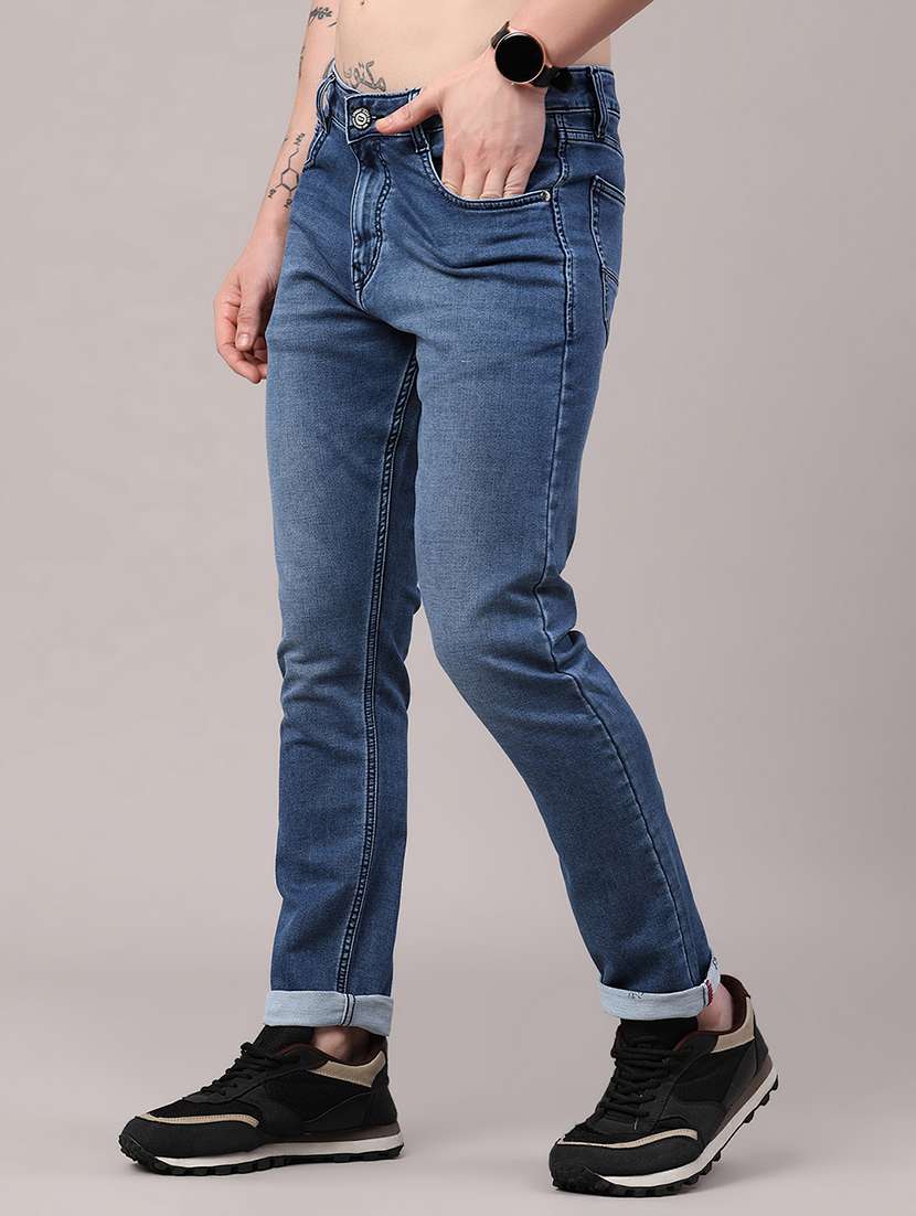 men washed mid rise full length slim fit jeans - 22434714 -  Standard Image - 2