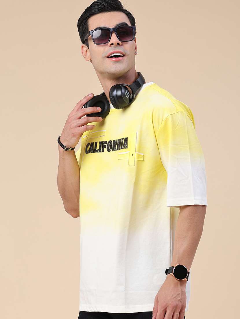 men printed round neck oversized t-shirt