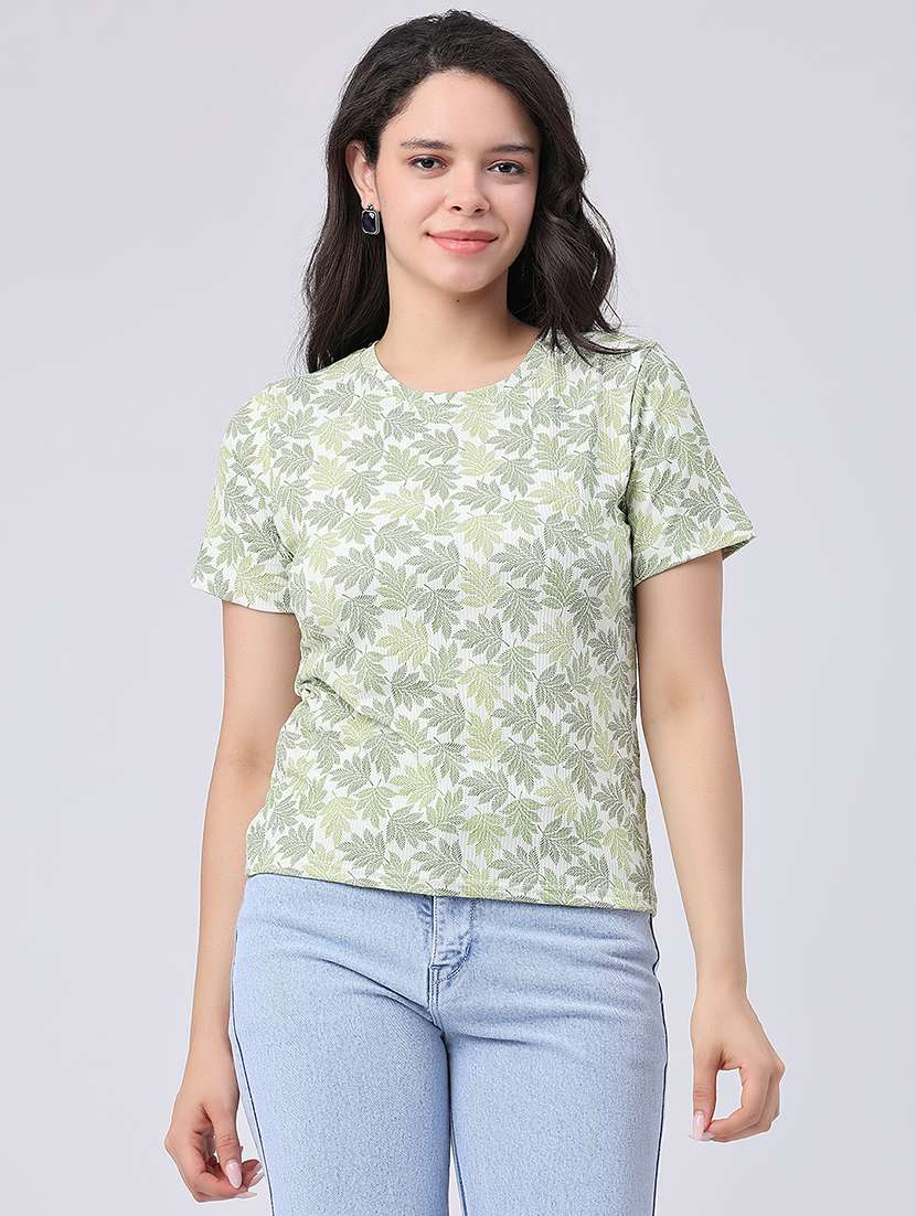 women printed round neck regular t-shirt - 22434770 -  Standard Image - 2