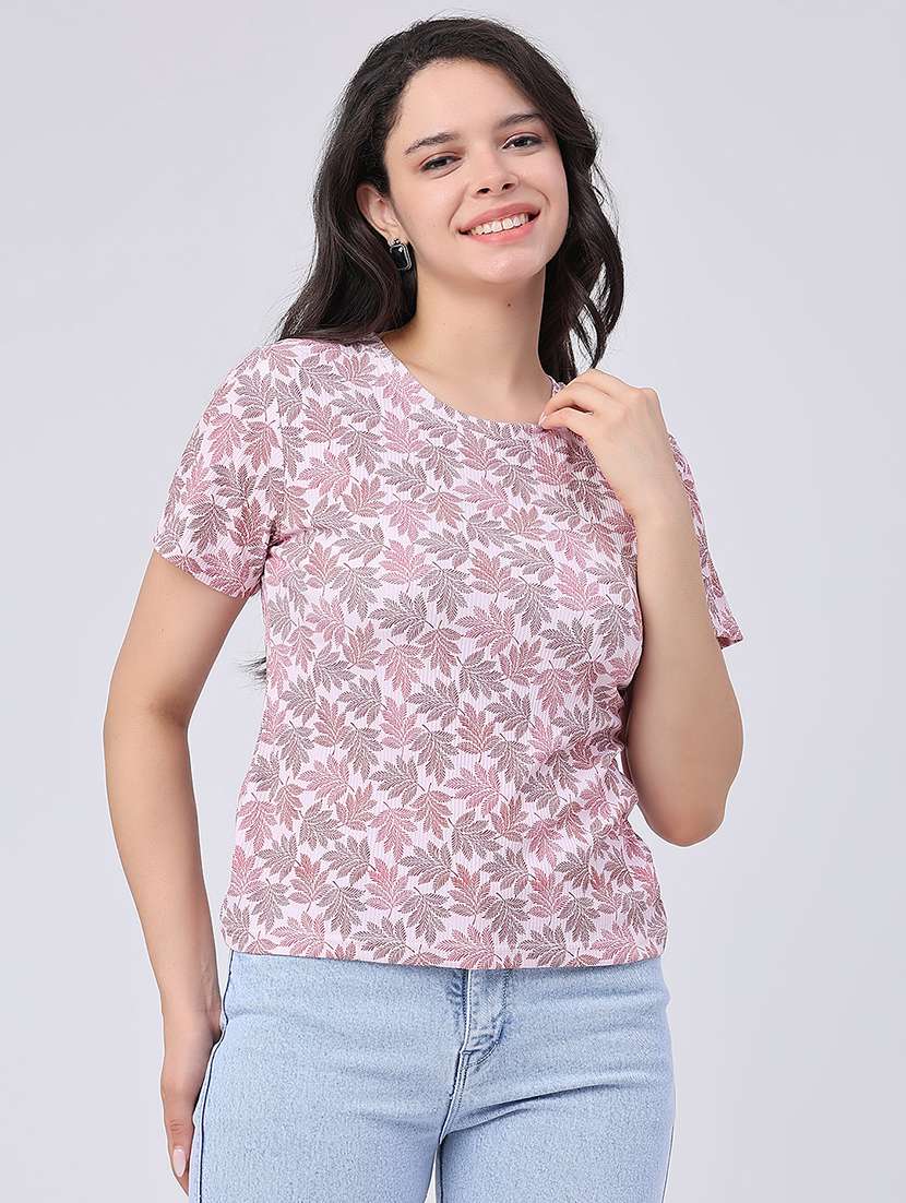 women printed round neck regular t-shirt - 22434771 -  Standard Image - 2