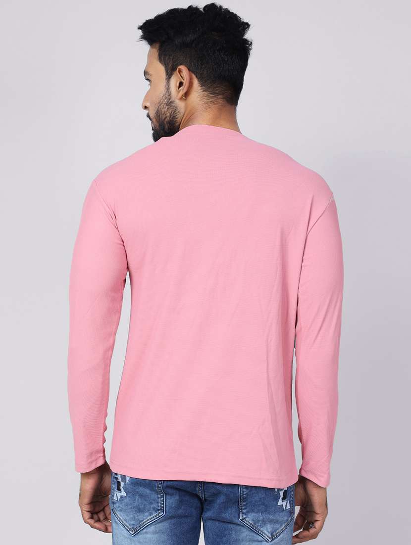 men pink round neck plain t shirt - 22435840 -  Standard Image - 2