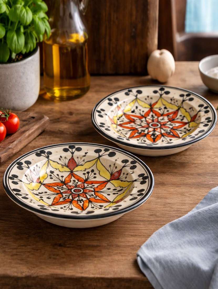 set of 2 ceramic dinner plate