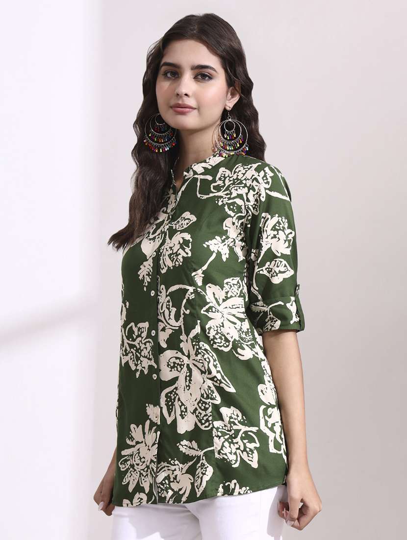 green rayon regular top - 22436048 -  Standard Image - 2