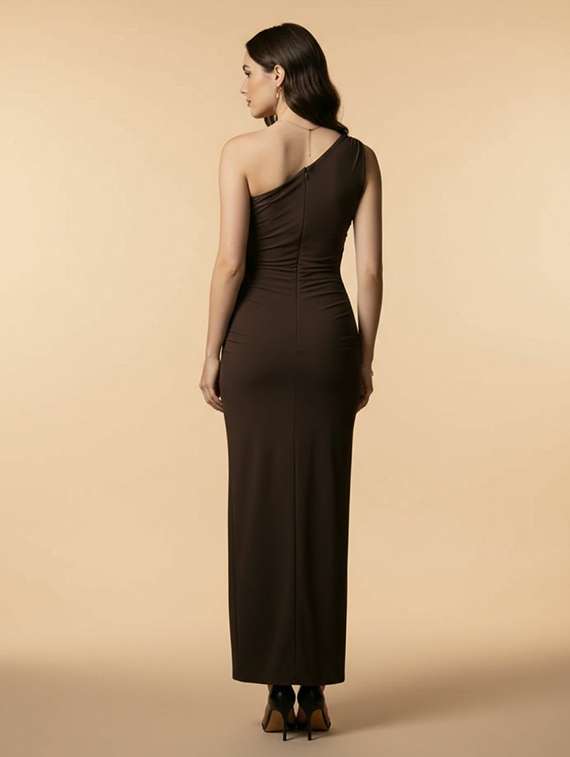 women solid single shoulder bodycon dress - 22436057 -  Standard Image - 2