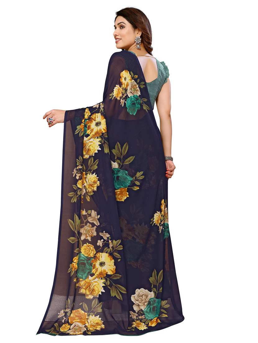Women Pack Of 2 Printed Combo Saree With Blouse - 22436334 -  Standard Image - 2