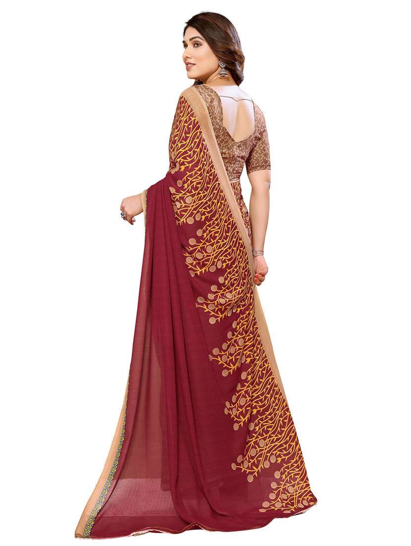Women Pack Of 2 Printed Combo Saree With Blouse - 22436341 -  Standard Image - 2