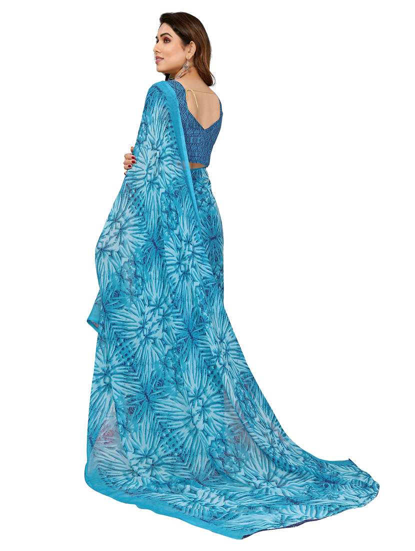 Women Pack Of 2 Printed Combo Saree With Blouse - 22436512 -  Standard Image - 2