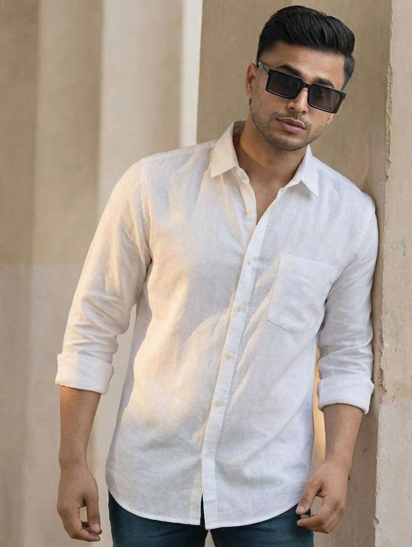 men solid long sleeve regular fit casual shirt