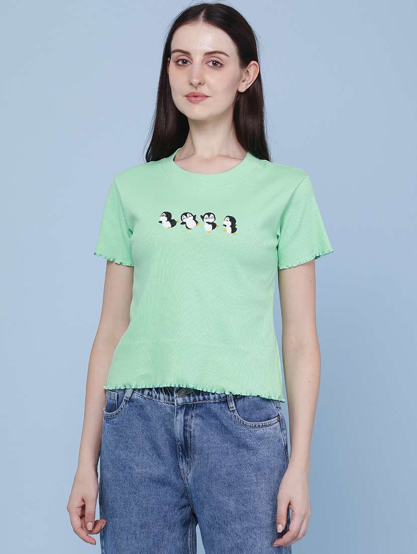women embroidered round neck t-shirt - 22438313 -  Standard Image - 2
