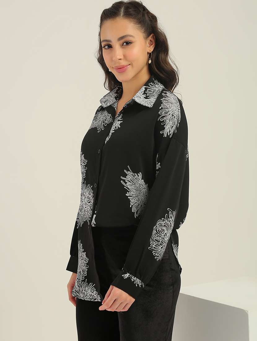 floral print polyester relaxed fit shirt - 22438458 -  Standard Image - 2