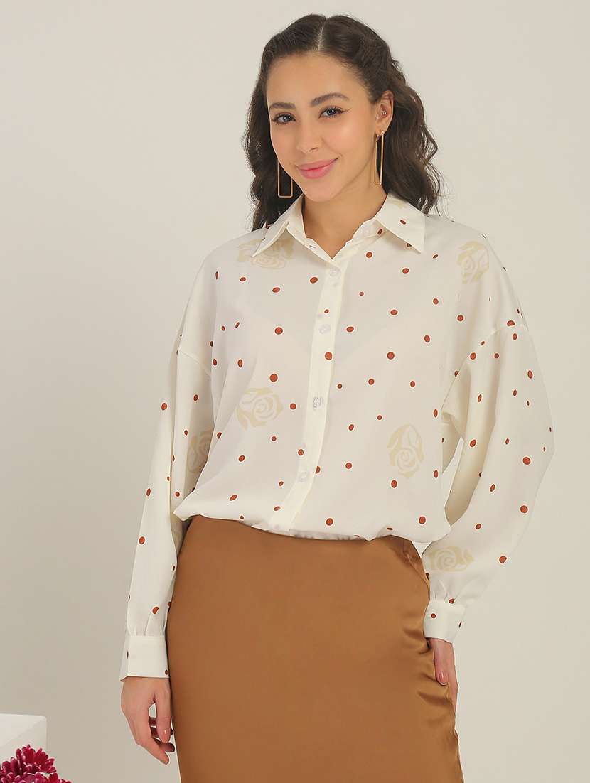 women brown polyester regular shirt - 22438459 -  Standard Image - 2
