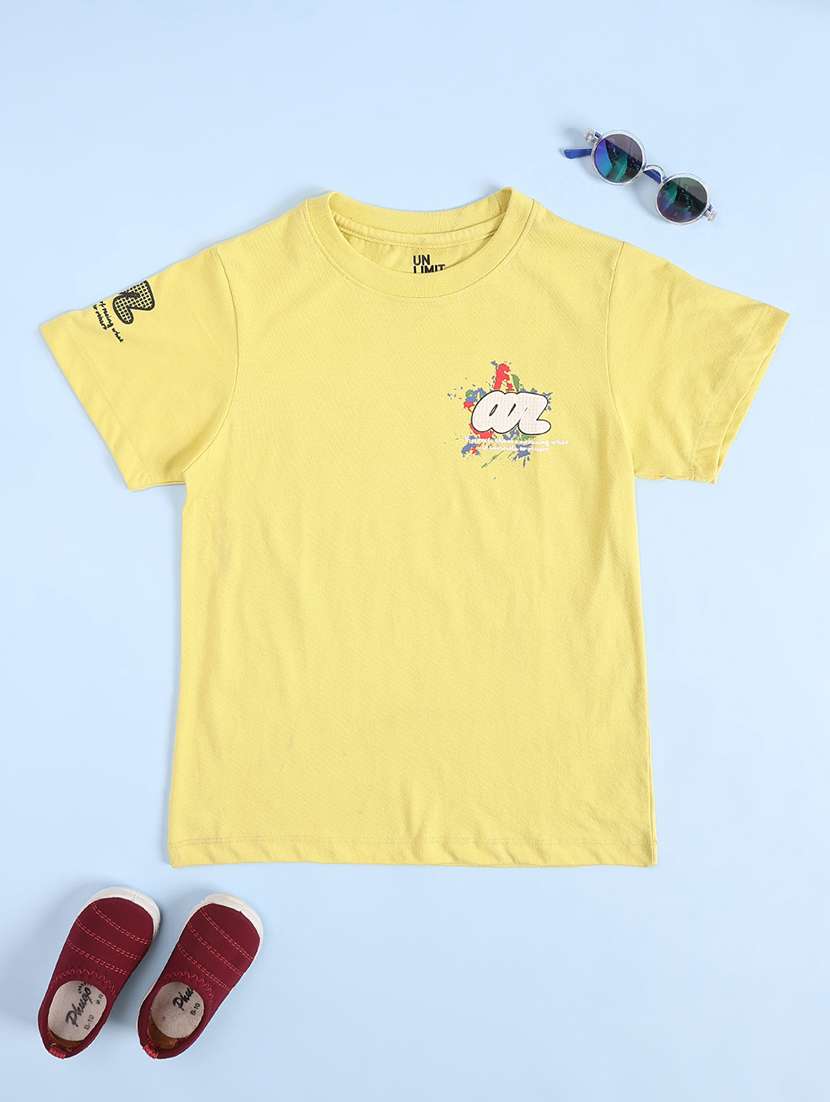 Boys Printed Short Sleeves Regular Fit T-shirt - 22438605 -  Standard Image - 2