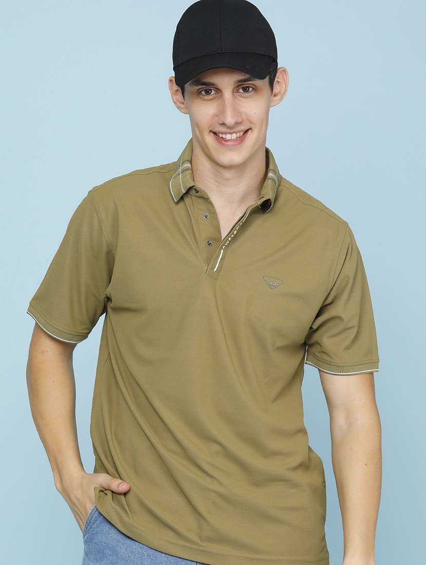 men solid short sleeve regular fit polo t-shirt