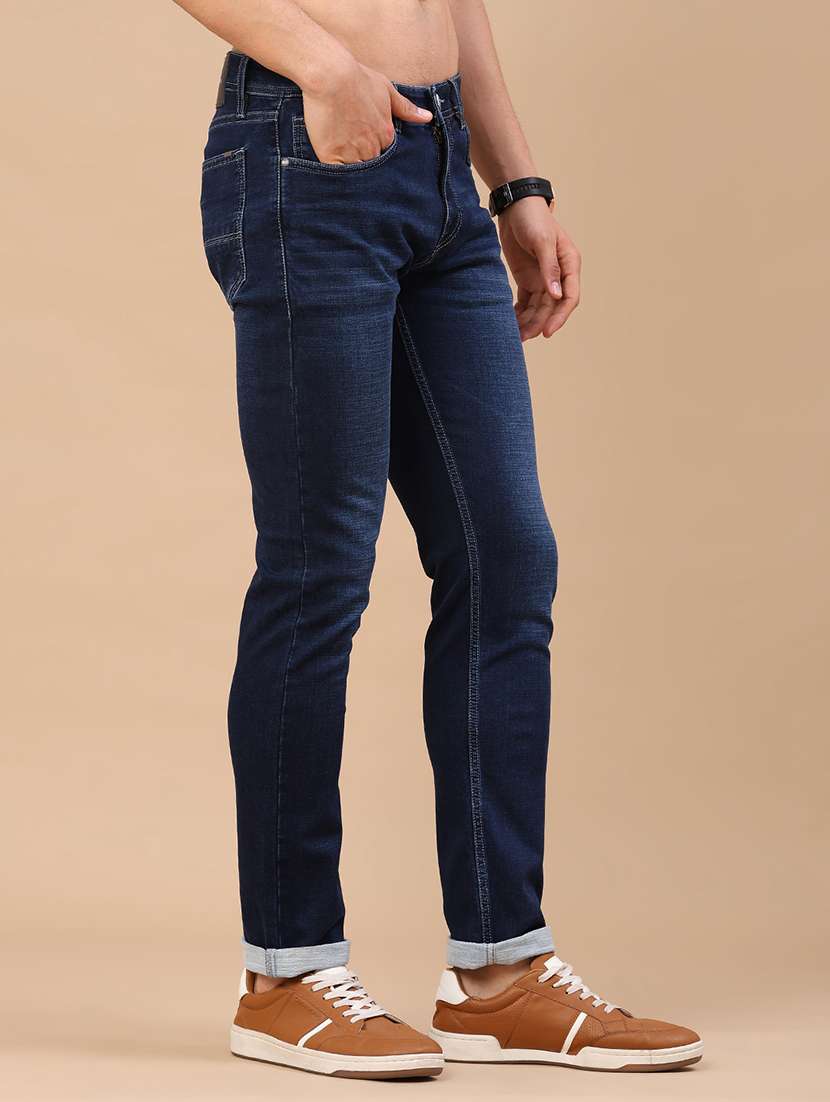 men washed mid rise full length slim fit jeans - 22438765 -  Standard Image - 2