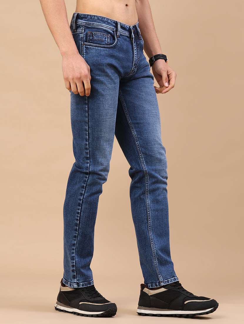 men washed mid rise full length slim fit jeans - 22438766 -  Standard Image - 2