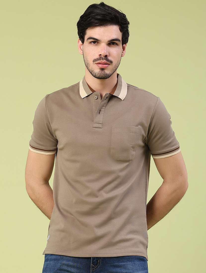 men solid short sleeve slim fit polo t-shirt - 22438807 -  Standard Image - 2