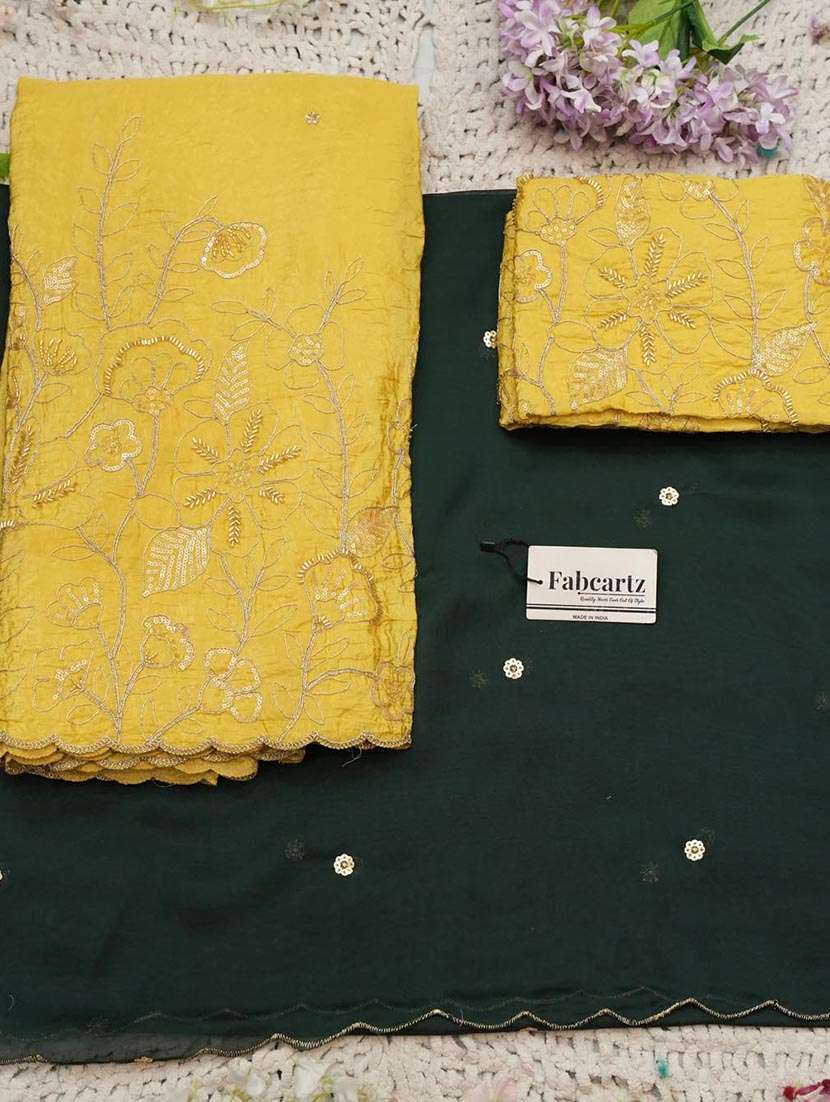 women solid with work flared unstitched lehenga choli set - 22439063 -  Standard Image - 2