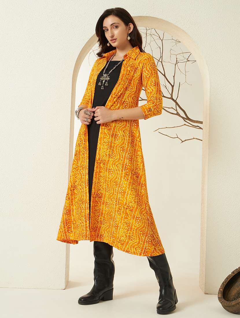 women bandhani three quarter sleeve ethnic shrug - 22439069 -  Standard Image - 2