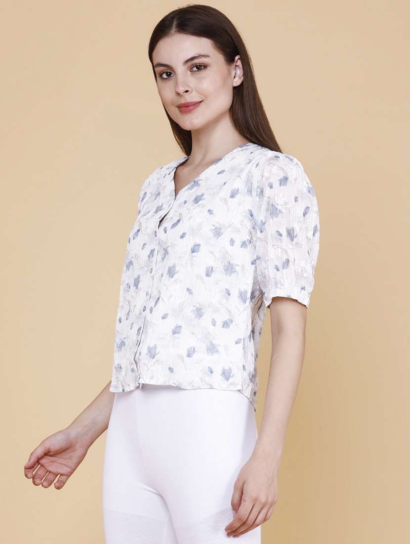 women printed three quarter sleeves regular shirt - 22439457 -  Standard Image - 2
