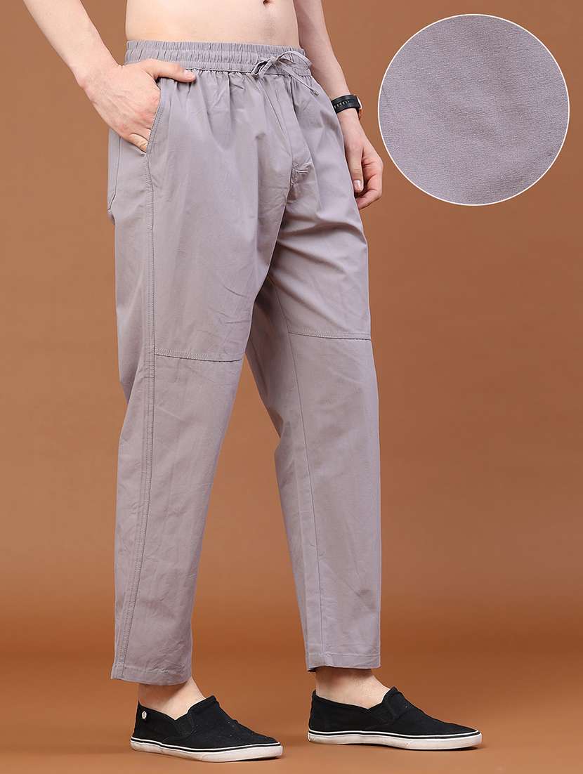 men solid mid rise regular fit track pant - 22439626 -  Standard Image - 2