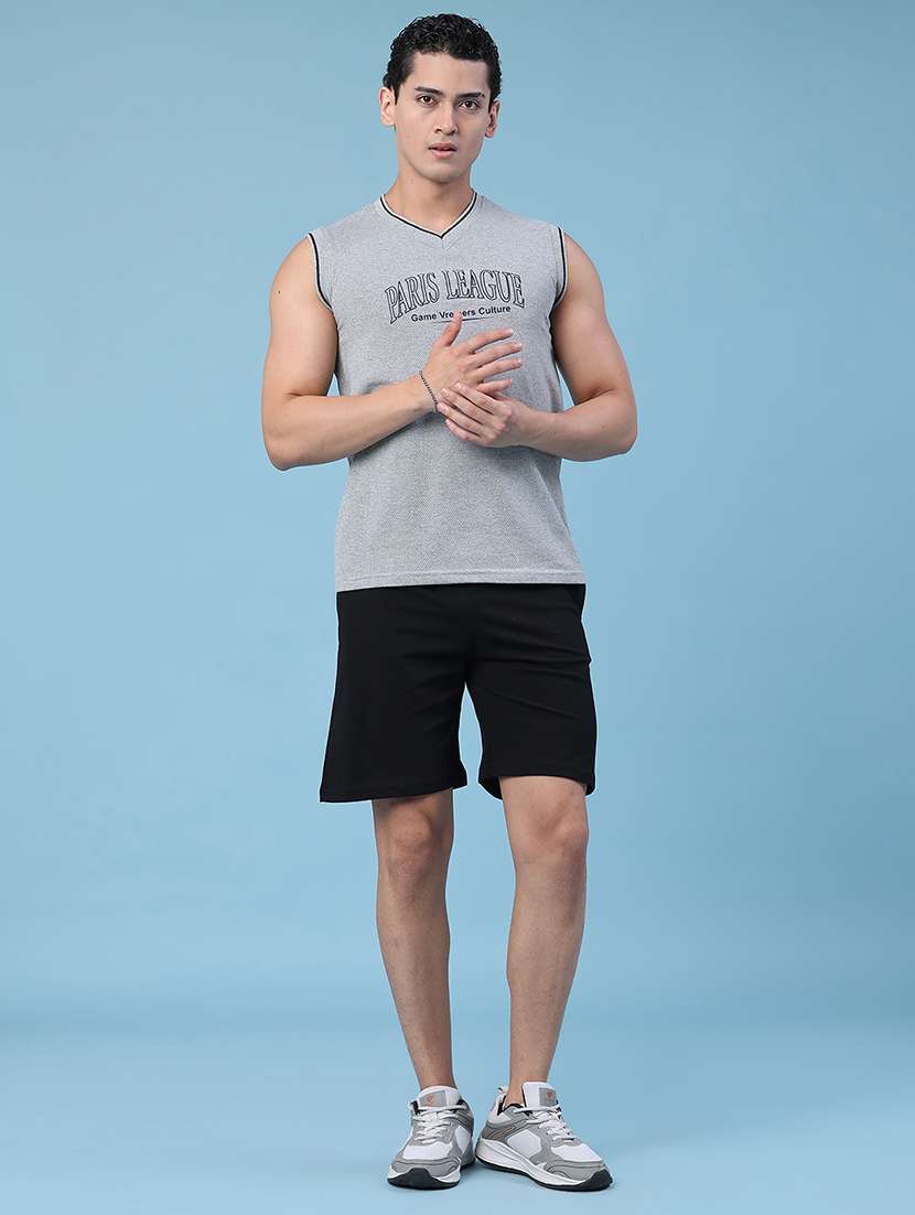 men printed sleeveless t-shirt and shorts co-ord set - 22439629 -  Standard Image - 2