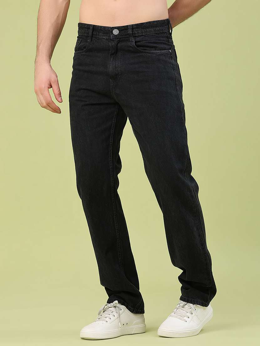 Men Plain Mid Rise Full Length Straight Jeans - 22439700 -  Standard Image - 2