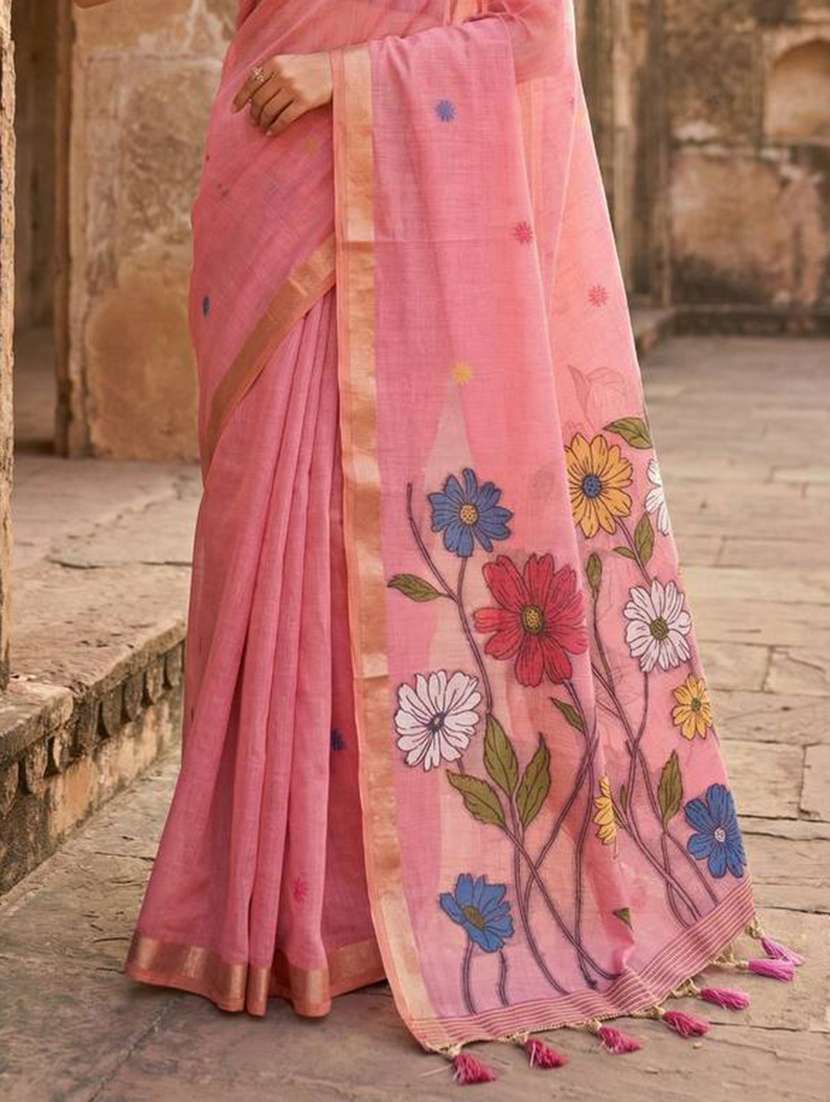 women floral printed saree with blouse - 22439715 -  Standard Image - 2