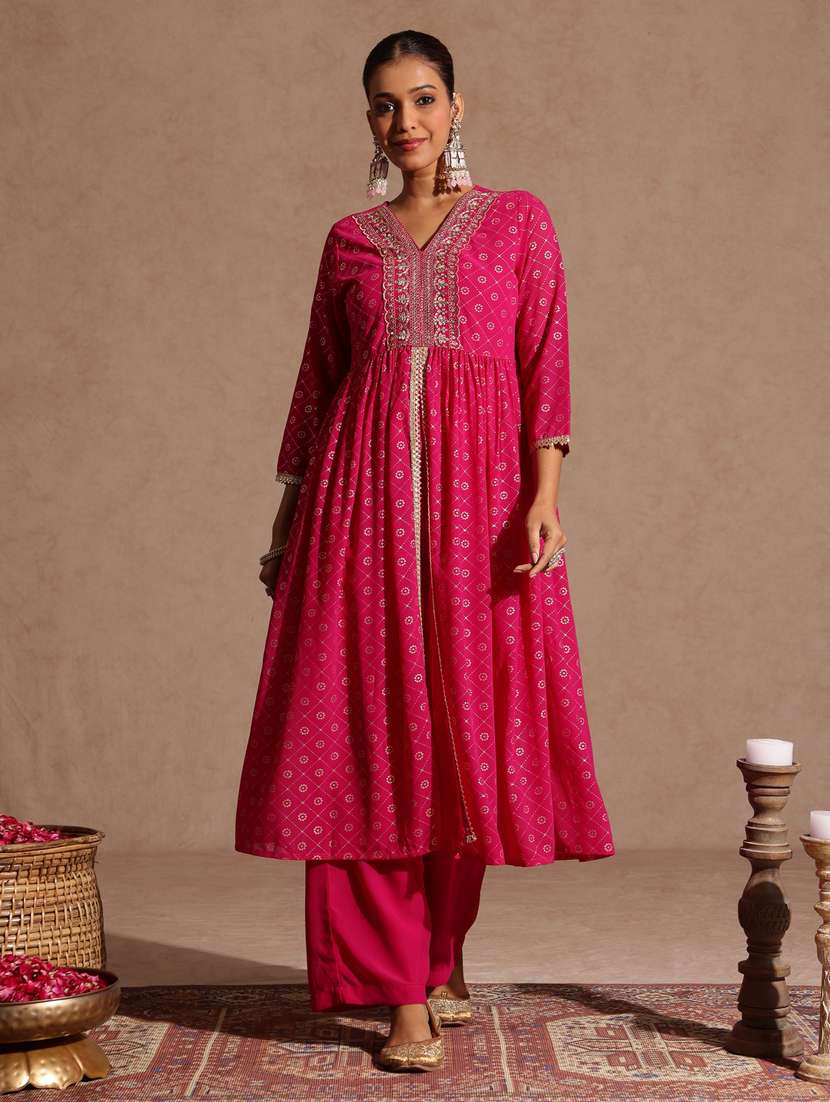 pink georgette kurta pant  set - 22439848 -  Standard Image - 2