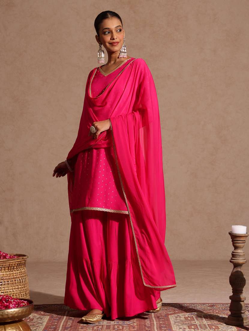 Pink Rayon Kurta Dupatta Set - 22439856 -  Standard Image - 2