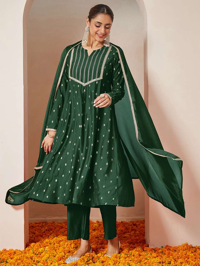 women green kurta dupatta set - 22439884 -  Standard Image - 2