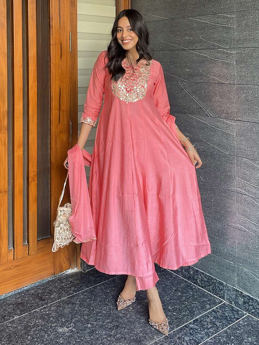 women pink kurta pant set - 22440040 -  Standard Image - 2