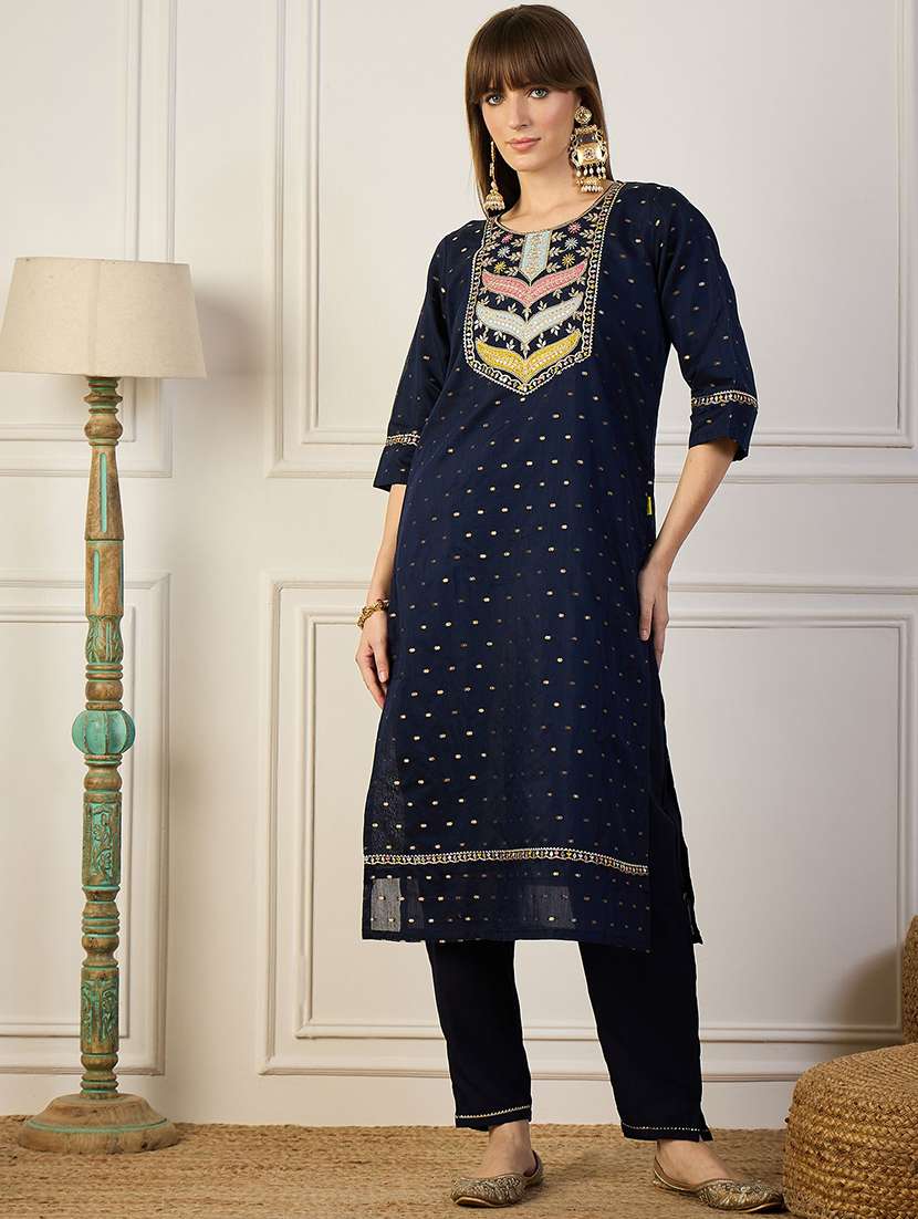 women blue kurta dupatta set - 22440332 -  Standard Image - 2