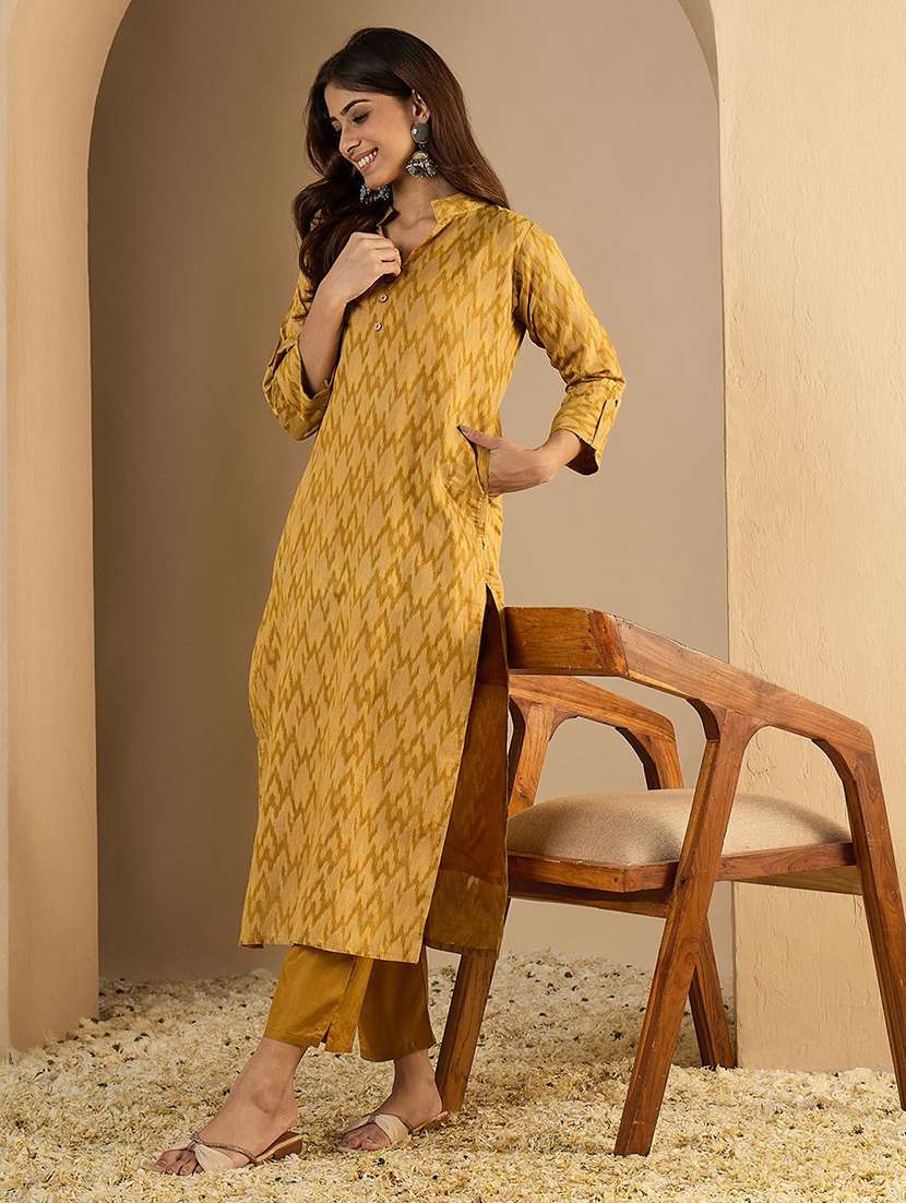 women yellow kurta dupatta set - 22440378 -  Standard Image - 2