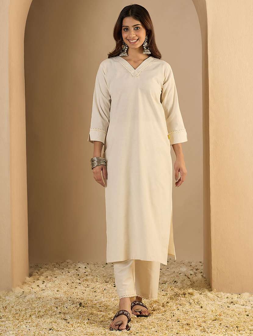 women white kurta dupatta set - 22440380 -  Standard Image - 2