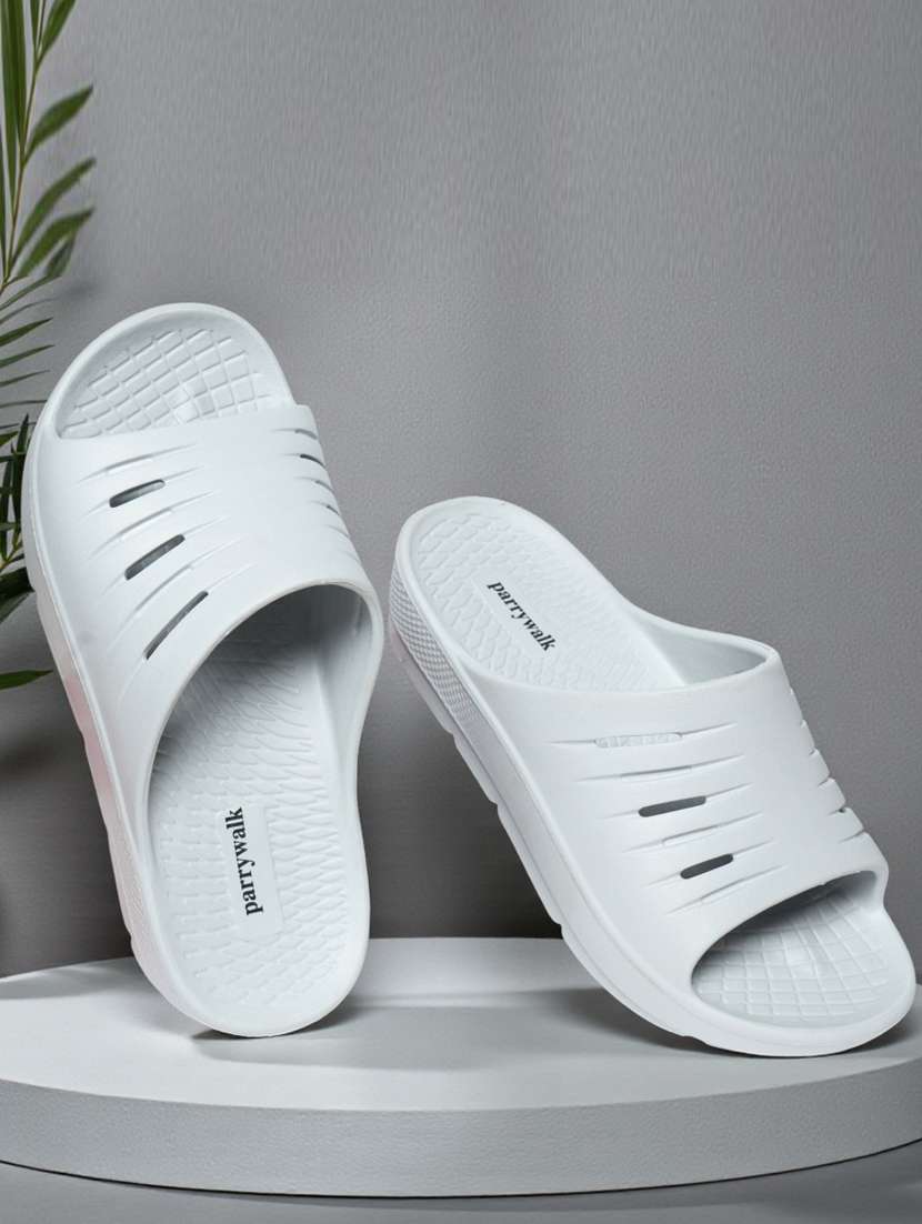 women solid slip on slides