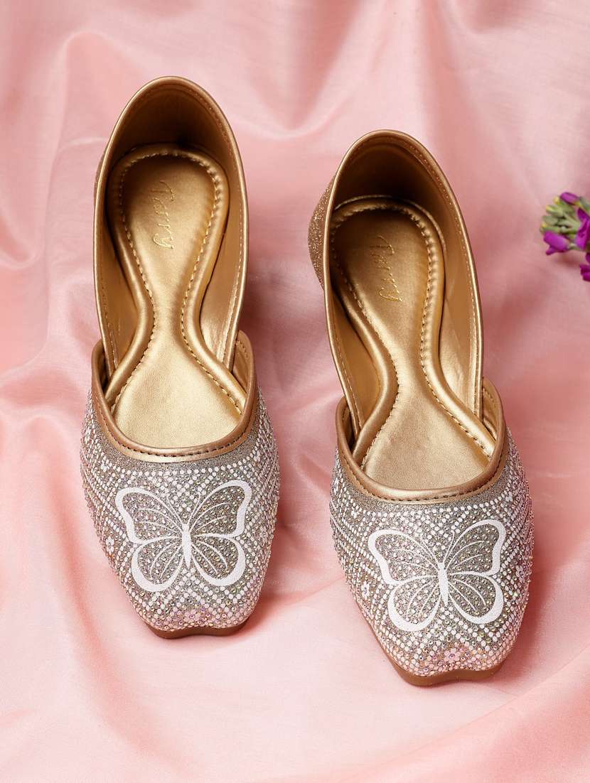 women embellished slip on mojari