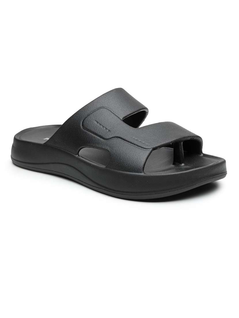 men black slip on flat sandal - 22440687 -  Standard Image - 2