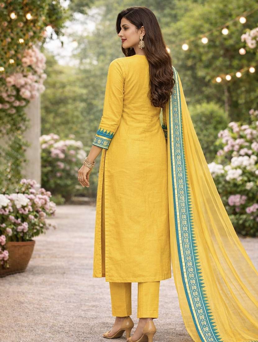 women self design three quarter sleeve kurta pant with dupatta set - 22440846 -  Standard Image - 2